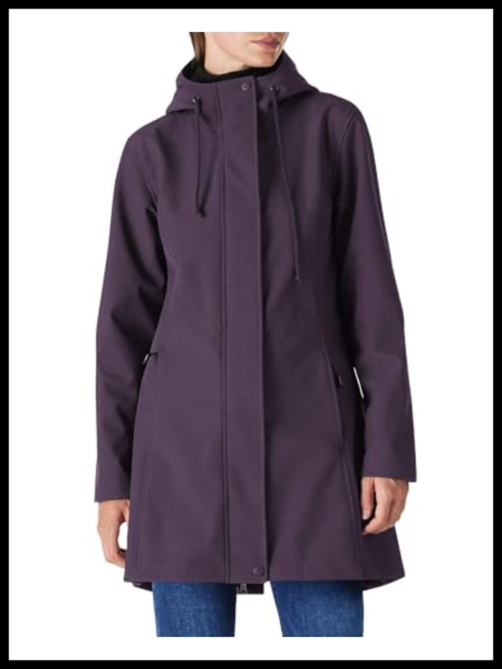 Women's Waterproof Fleece Lined Hooded Softshell Rain Coat Windbreaker